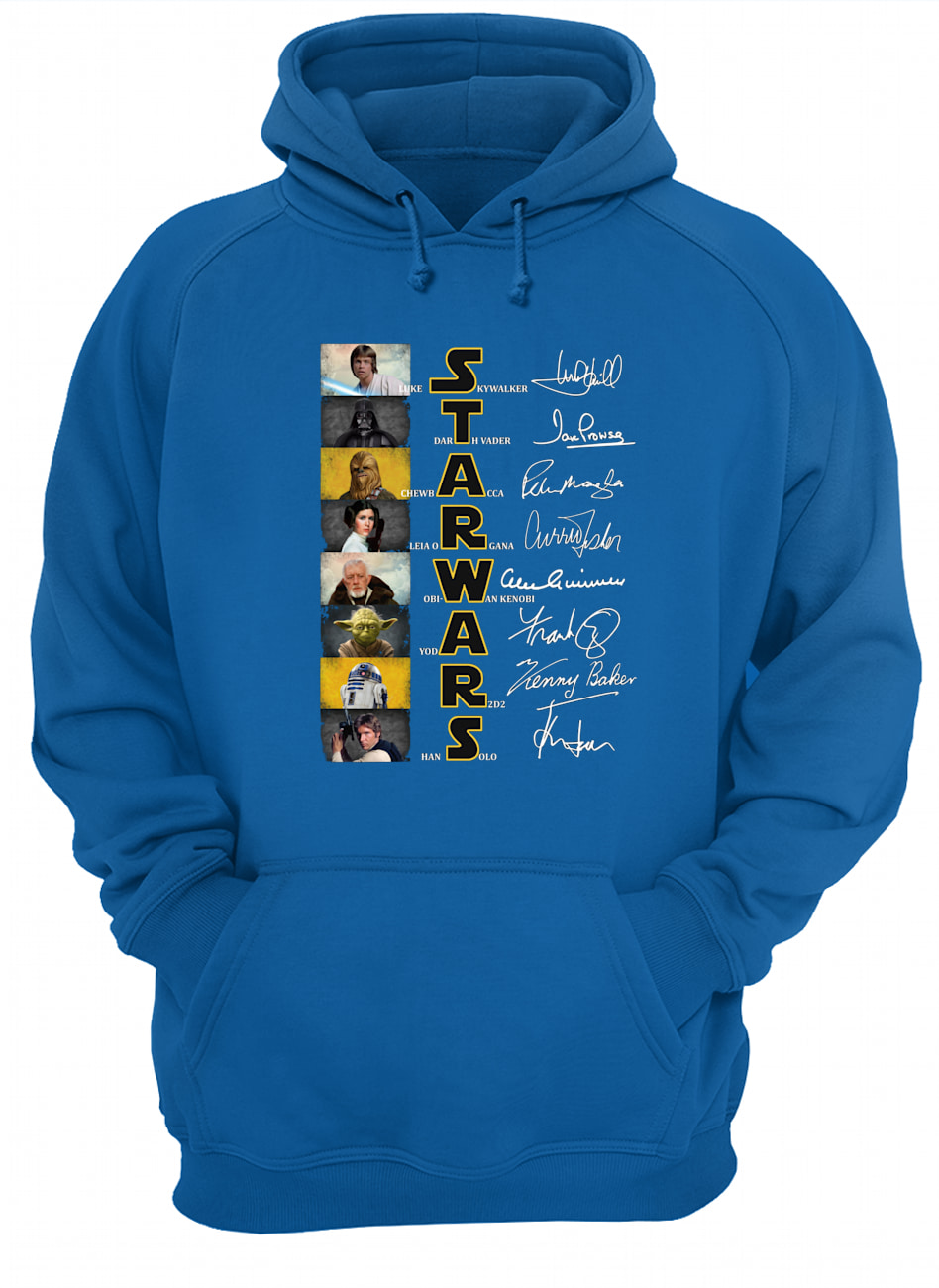 Star war characters signatures hoodie