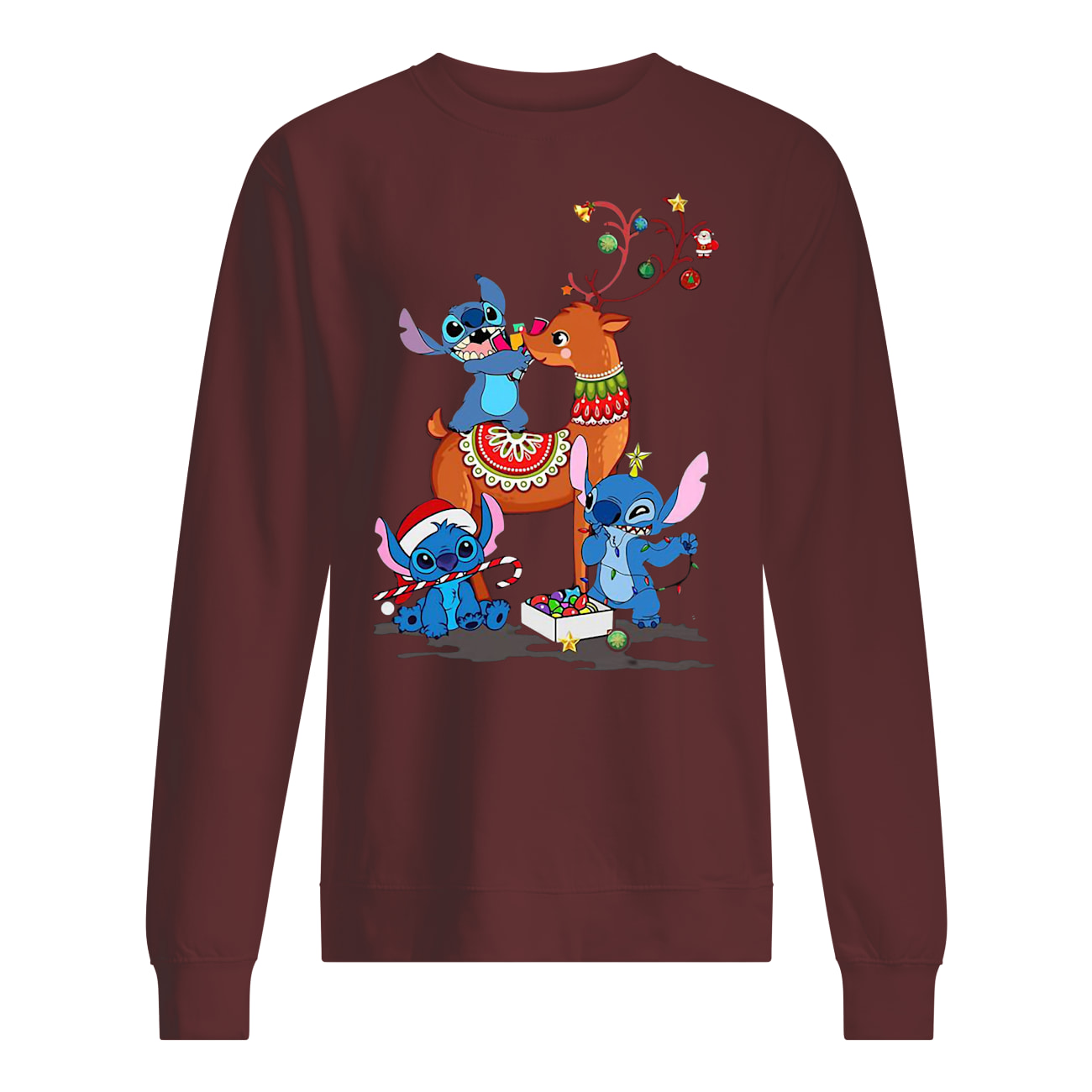 Stitch and reindeer christmas sweatshirt