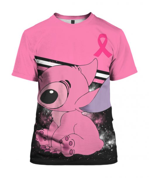 Stitch breast cancer awareness all over print tshirt