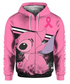 Stitch breast cancer awareness all over print zip hoodie