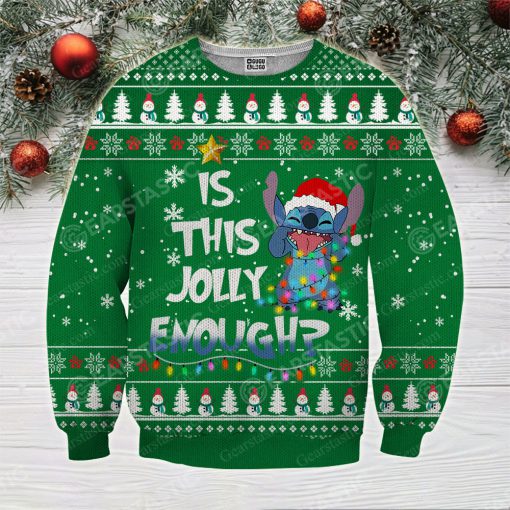 Stitch is this jolly enough ugly christmas sweatshirt 3
