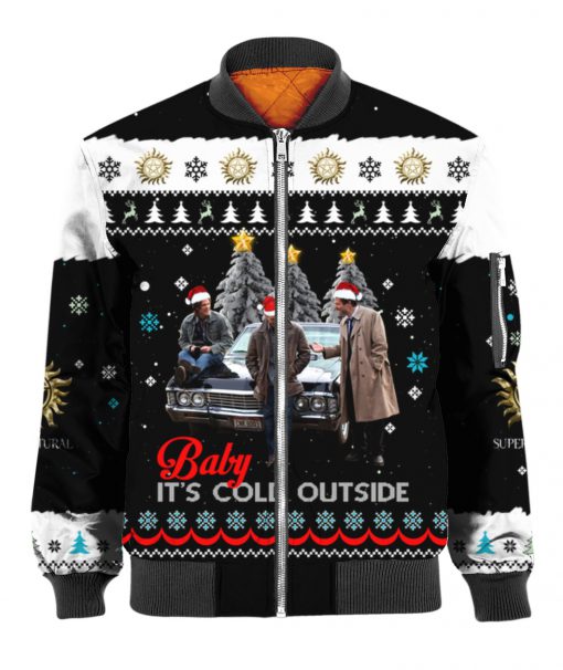Supernatural baby it's cold outside ugly christmas bomber