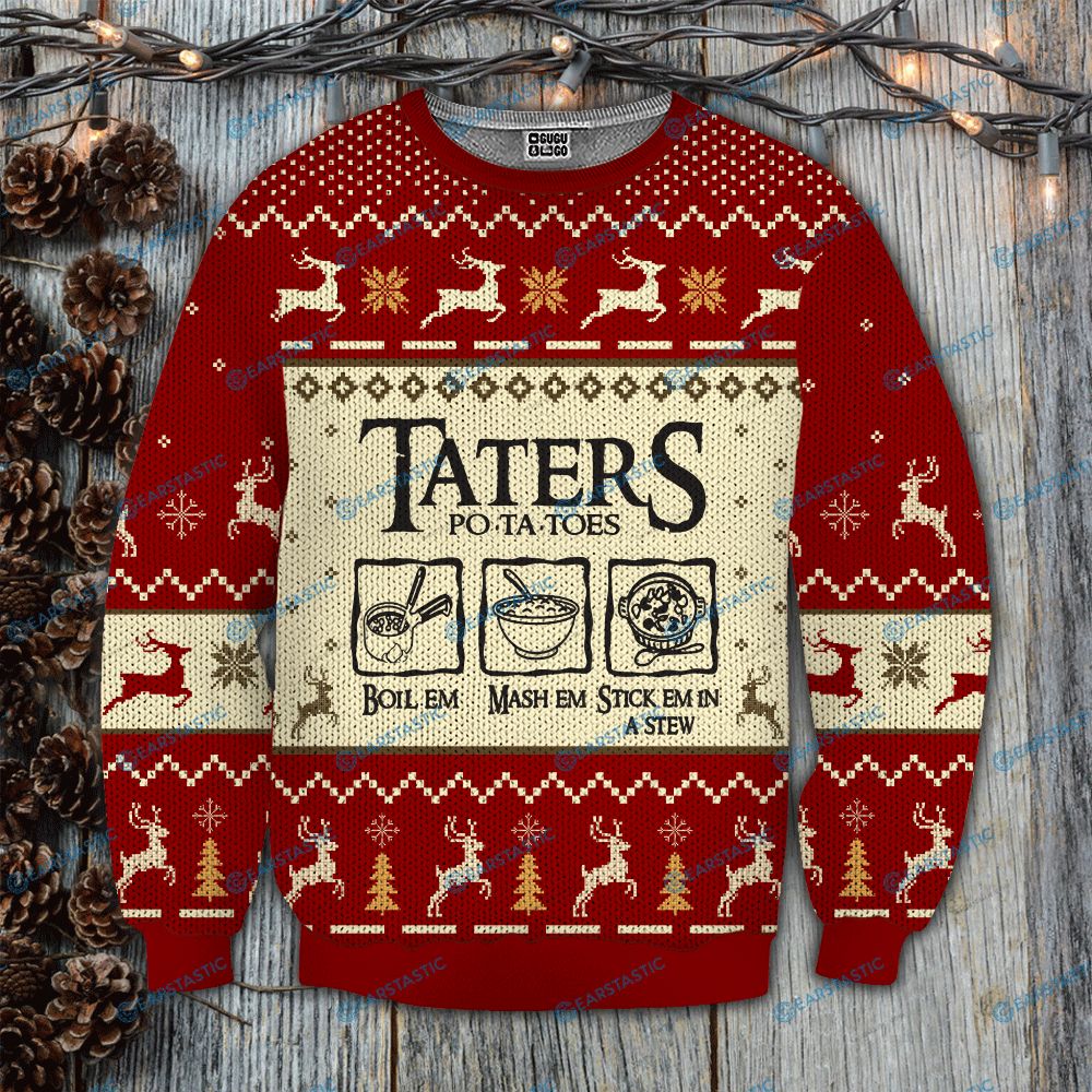 Taters Po Ta Toes Recipe Lord Of The Rings Ugly Christmas Sweatshirt