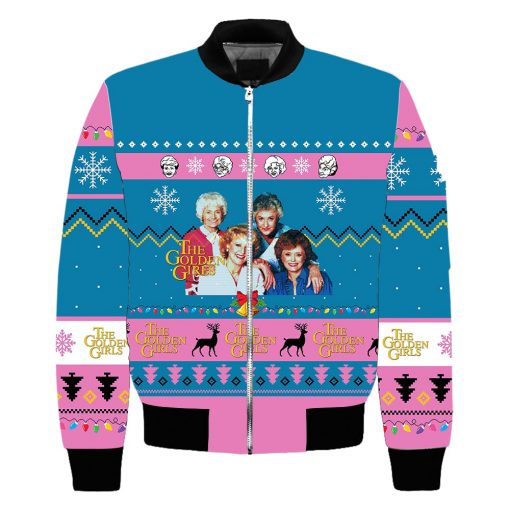 The golden girls tv show ugly christmas all over bomber jacket