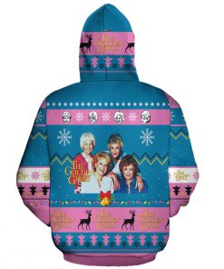 The golden girls tv show ugly christmas all over hoodie - back