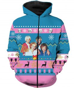 The golden girls tv show ugly christmas all over zip hoodie