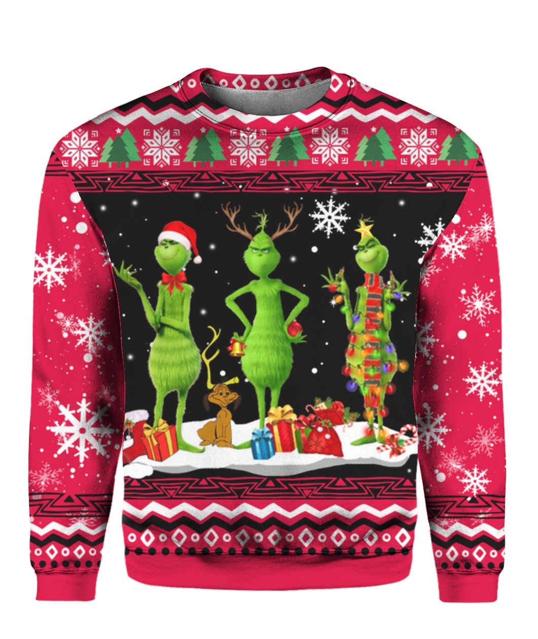 The grinch full printing ugly christmas sweater 1