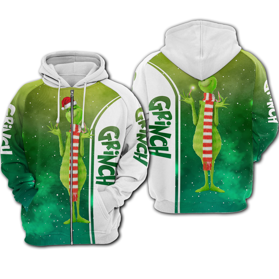 The grinch galaxy all over printed zip hoodie