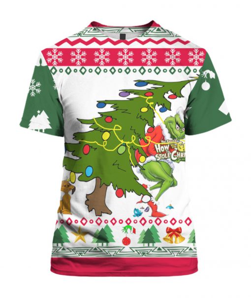 The grinch stole christmas tree full printing ugly christmas tshirt