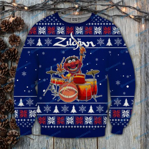 The muppet show zildjian drums all over print ugly christmas sweater 2