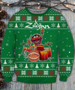 The muppet show zildjian drums all over print ugly christmas sweater 3