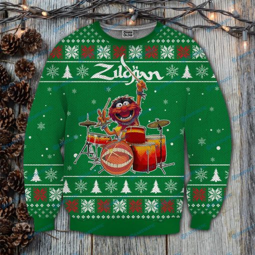 The muppet show zildjian drums all over print ugly christmas sweater 3