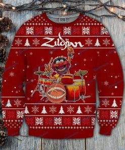 The muppet show zildjian drums all over print ugly christmas sweater 4