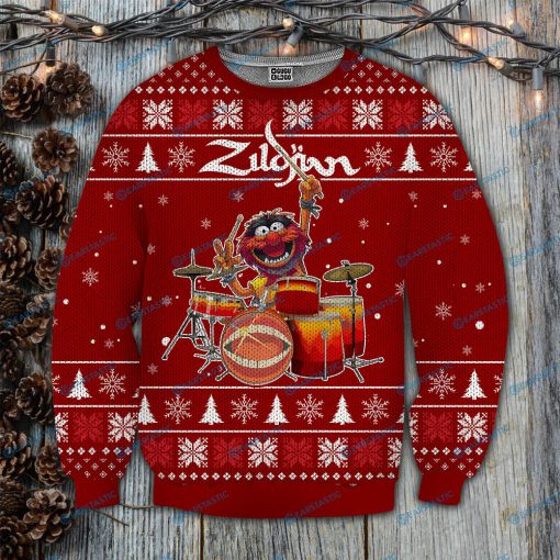 The muppet show zildjian drums all over print ugly christmas sweater 4