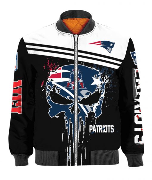 The punisher new england patriots full printing bomber