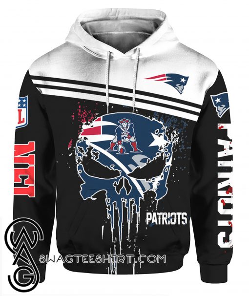 The punisher new england patriots full printing hoodie