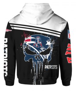 The punisher new england patriots full printing hoodie - back