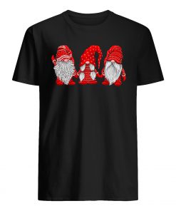Three gnomes in red costume christmas mens shirt