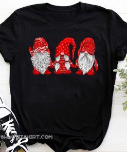 Three gnomes in red costume christmas sweater