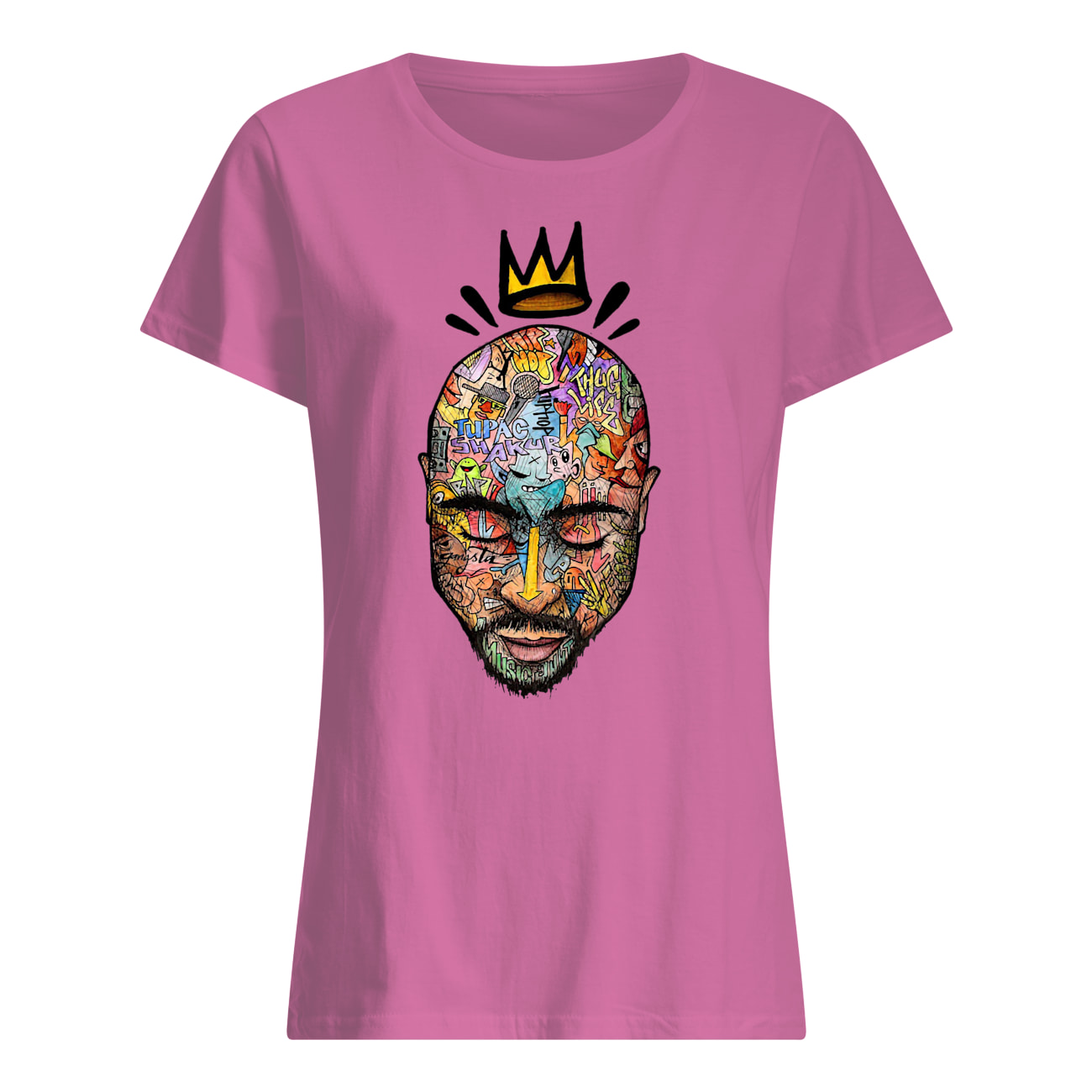 Tupac trippy art womens shirt