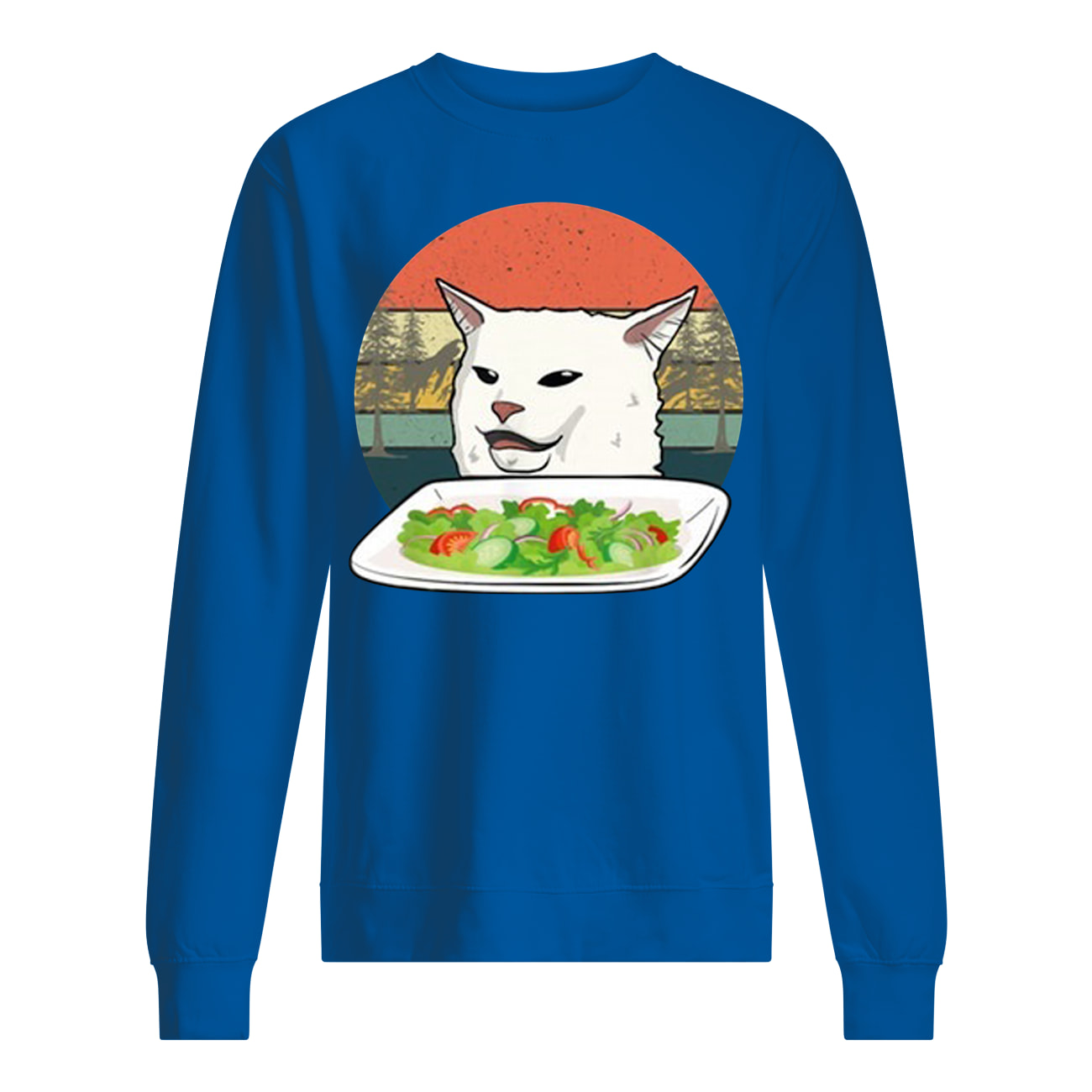 Vintage woman yelling at a cat confused meme sweatshirt
