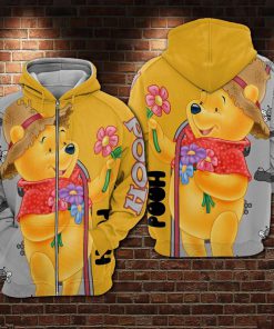 Winnie-the-pooh full printing zip hoodie