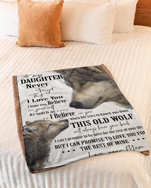 Wolf to my daughter never forget that i love you blanket 2