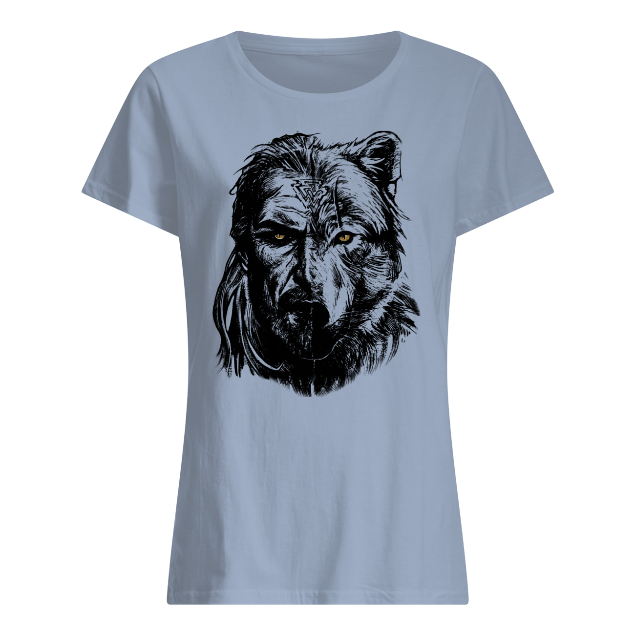 Wolf viking warrior womens shirt