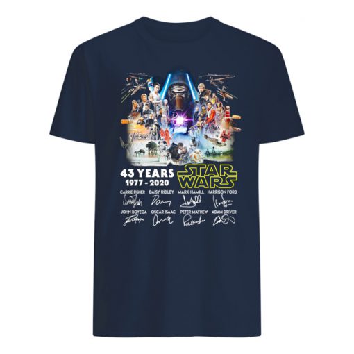 43 years of star wars 1977 2020 signature thank you for the memories mens shirt