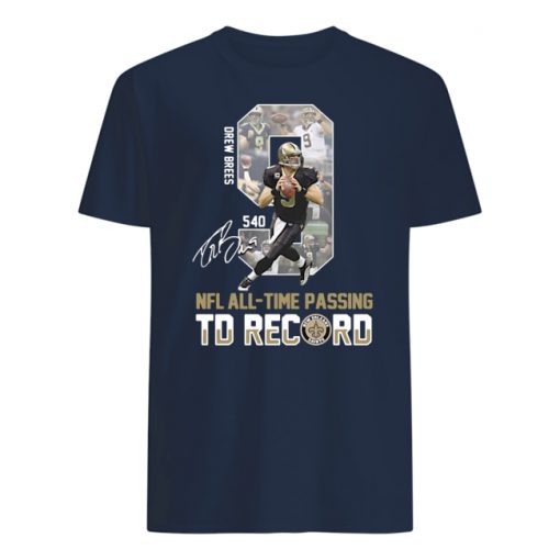 9 drew brees nfl all-time passing to record signature mens shirt