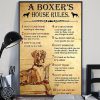 A boxer's house rules poster