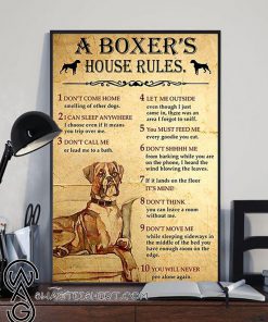 A boxer's house rules poster