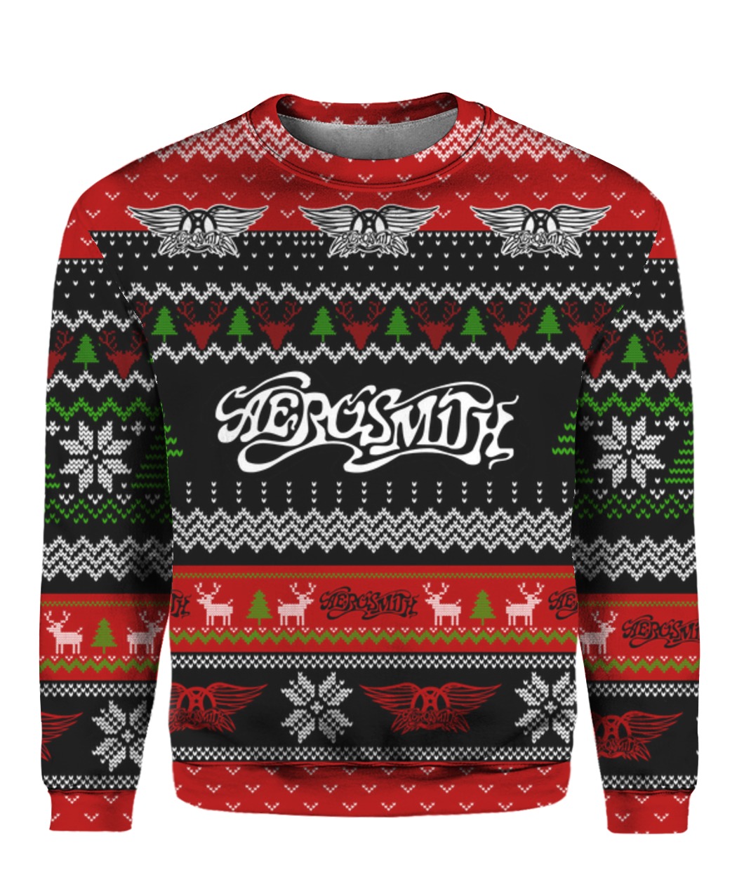 Aerosmith full printing ugly christmas sweater 1