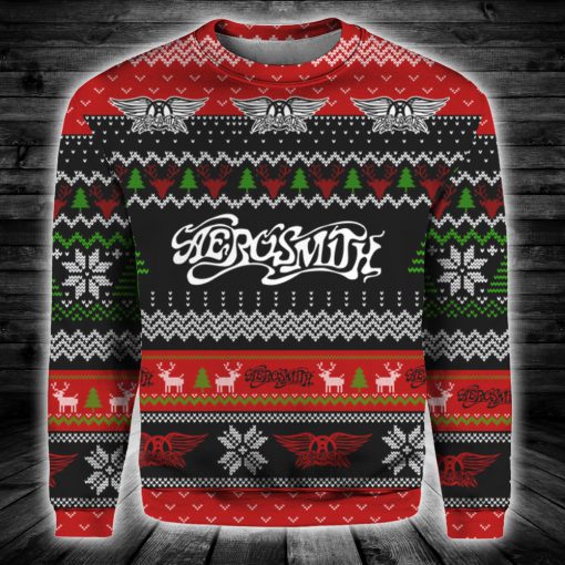 Aerosmith full printing ugly christmas sweater