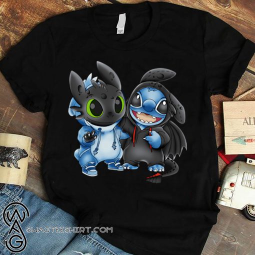 Baby stitch and baby toothless shirt