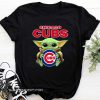 Baby yoda hug chicago cubs shirt