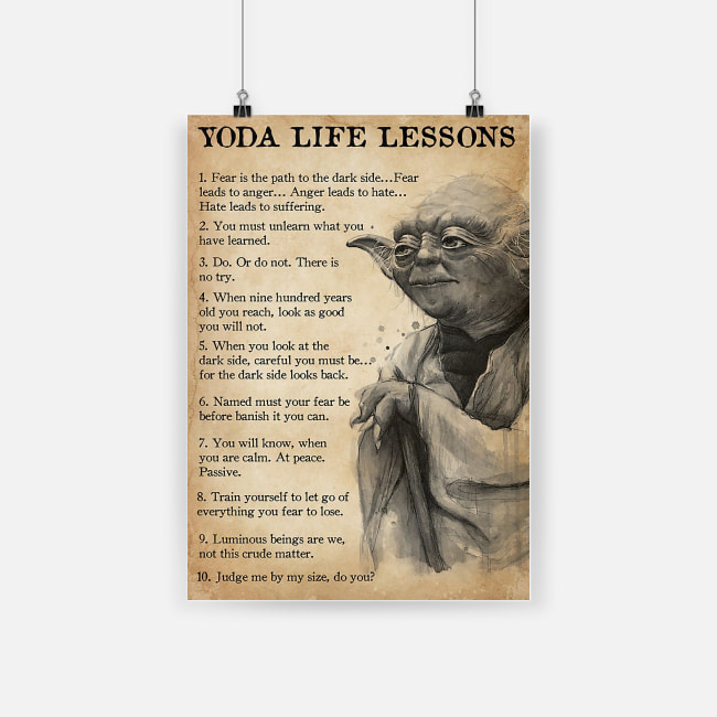 Baby yoda life lessons poster 1