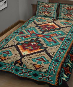 Blue south west native american quilt 1