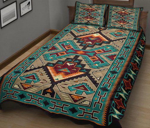 Blue south west native american quilt 1