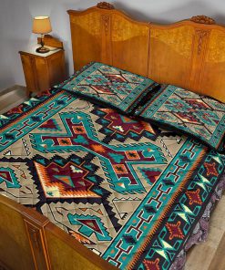 Blue south west native american quilt 3