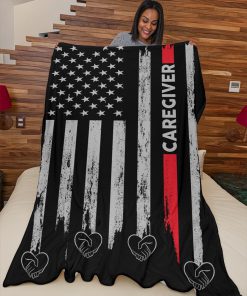 Caregiver usa flag fleece blanket 4