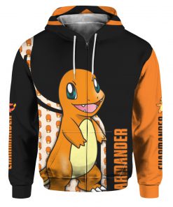 Charmander pokemon all over printed zip hoodie 1