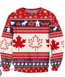 Christmas canada maple leaf full printing ugly christmas sweater