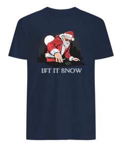 Christmas let it snow santa claus doing cocaine mens shirt