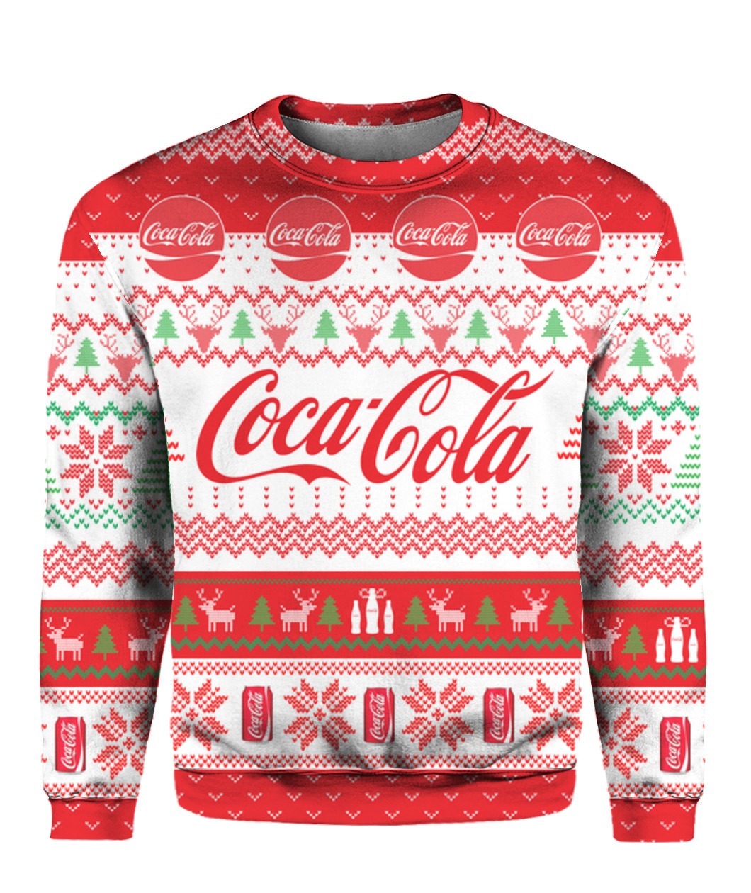 Coca cola full printing ugly christmas sweater 1