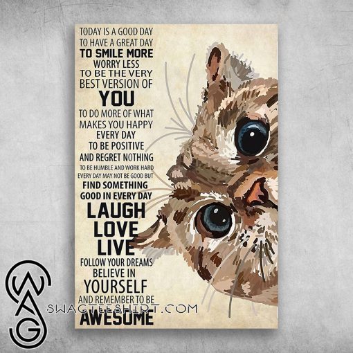 Cute cat today is a good day to have a great day poster