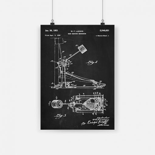 Drum beating mechanism drum musical instrument structure poster 1