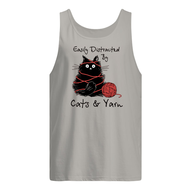Easily distracted by cats and yarn tank top