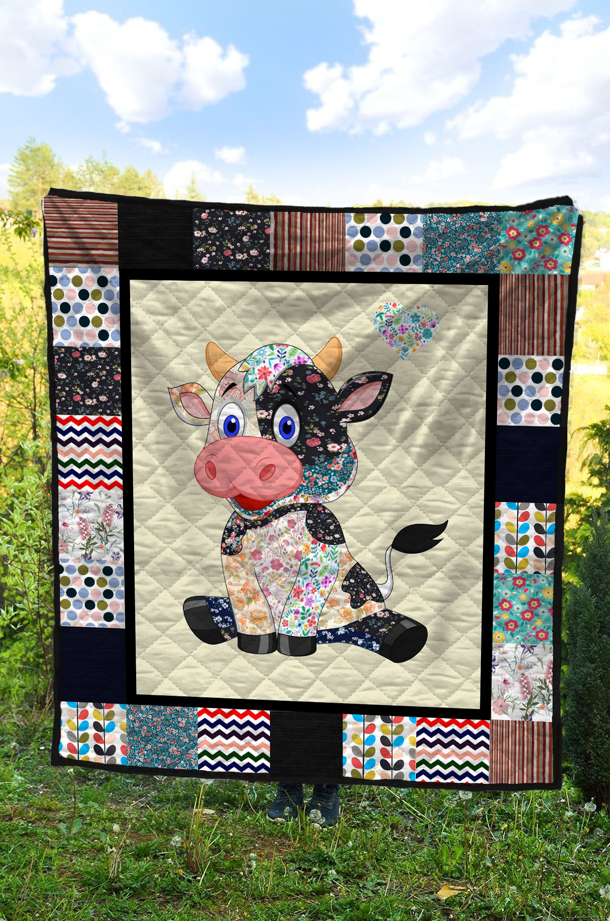 Farm life cow quilt 3