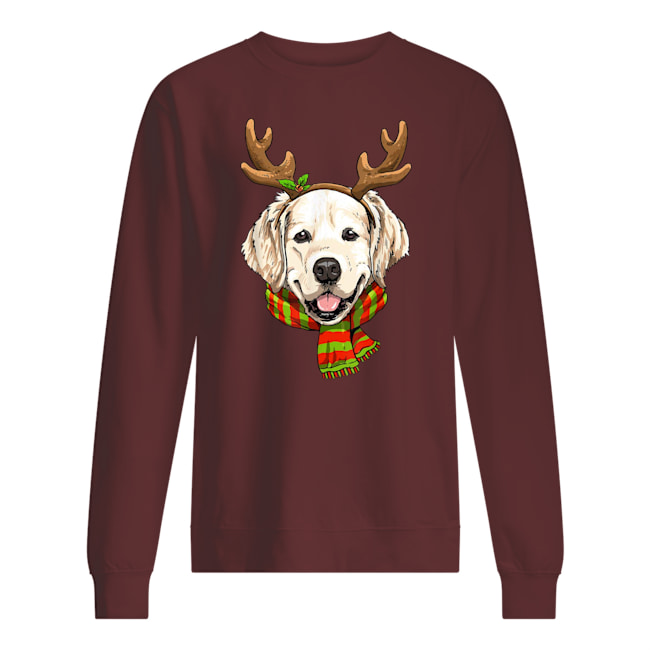Golden retriever christmas reindeer sweatshirt